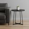 Homeroots 21.66" X 21.66" X 22.05" Round Side Table In Black Ash Wood And Black 370461 - alternate 6