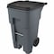 Rubbermaid Commercial BRUTE 65 gal Rectangular Rolling Plastic Can, Gray, None, Plastic, 25 3/8 in FG9W2100GRAY - alternate 1