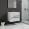 Homeroots 24" Off White Wood Floating Bathroom Vanity With White Sink And Two Drawers 624080 - alternate 5