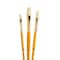 Princeton RealValue Brush Set, Natural Bristles, Short Handle Mixed Media Paintbrush, Yellow, 3-Piece Set, 6PK PR9104 - alternate 3