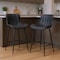 Homeroots Set of Two 27" Black Faux Leather and Metal Low Back Counter Height Bar Chairs, 2PK 719670 - alternate 6