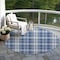 Homeroots 8' Navy Blue And Ivory Round Plaid Washable Indoor Outdoor Area Rug 597119 - alternate 8