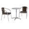 Flash Furniture Round Table Set, Aluminum, Plastic, Rattan, Stainless Steel, Grey TLH-ALUM-24RD-020CHR2-GG - alternate 1