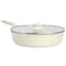 Gibson Home Barnsdall 11 Inch 4 Quart Ceramic Nonstick Alimunium Saute Pan with Lid in Cream 137715.02 - alternate 1