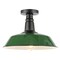 Jonathan Y Camila 14 in. 1-Light Classic Industrial Indoor/Outdoor Iron LED Semi Flush Mount, Green/White JYL7617F - alternate 1