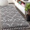 Jonathan Y Mercer Shag Plush Tassel Moroccan Tribal Geometric Trellis Gray/Ivory 2 ft. x 8 ft. Runner Rug MCR102C-28 - alternate 1