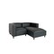 Homeroots 84" Black Faux Leather Sofa Chaise 530469 - alternate 5