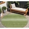 Homeroots 8' Green And Ivory Round Abstract Washable Indoor Outdoor Area Rug 599954 - alternate 1
