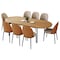 Leisuremod 82.7 in W, 29.5 in L, Manufactured Wood/Steel/Velvet, Natural Wood/Brown TT84-CNW18-BR - alternate 1