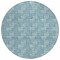 Homeroots 8' Teal Blue And Ivory Round Geometric Washable Indoor Outdoor Area Rug 595039 - alternate 8