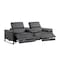 Homeroots 90in Dark Gray and Black Italian Leather Power Reclining Loveseat With Storage 720560 - alternate 9