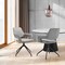 Armen Living Penny Swivel Upholstered Dining Chair in Gray Fabric with Black Metal Legs - Set of 2 LCPESIGRYBLK - alternate 7