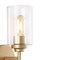 Jonathan Y Giles 16" 2-Light Farmhouse Industrial Iron Cylinder LED Sconce, Brass Gold/Clear JYL9548B - alternate 11