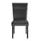 Homeroots Set of Two Charcoal and Black Upholstered Faux Leather Dining Side Chairs 654253 - alternate 9
