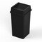 Regal Altair 35 Gallon Square Black Plastic Trash Can with Drop Shot Swing Lid, Heavy Duty Resin Construction ZR-TC-100-BK-35-SW-KIT - alternate 1