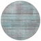 Homeroots 8' Teal Blue Gray And Charcoal Round Striped Washable Indoor Outdoor Area Rug 588072 - alternate 8