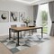 Homeroots 79" Walnut and Black Wood Dining Table 716291 - alternate 4