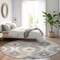 Homeroots 8' Gray Charcoal And Brown Round Medallion Washable Indoor Outdoor Area Rug 589610 - alternate 9