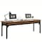 Kioottoo 78.7'' Double Office Desk for 2 - Rustic Brown Industrial Workstation with Storage TB-JW0651X - alternate 7