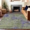 Homeroots 8' X 10' Olive Green And Dark Purple Abstract Washable Indoor Outdoor Area Rug 609364 - alternate 9