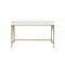 Homeroots 50" White And Gold Wood and Steel Vanity Table With Two Drawers 507546 - alternate 6