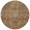 Homeroots 8' Brown Charcoal And Brick Red Round Damask Washable Indoor Outdoor Area Rug 603307 - alternate 8