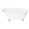Kingston Brass 53" Cast Iron Oval Single Slipper Clawfoot Tub, No Faucet Drillings, White/Polished Brass VCTND5328NT2 - alternate 1