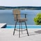 Homeroots 44" Charcoal Metal Swivel Outdoor Bar Height chair with Footrest 571169 - alternate 9