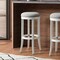 Homeroots 30" Gray And Antiqued White Solid Wood Swivel Backless Bar Height Bar Chair 524529 - alternate 5
