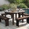 Flash Furniture HERCULES 60 in. Round Mahogany Commercial Farmhouse Folding Table, Antique Rustic Solid Pine XA-F-60-RD-MG-GG - alternate 1