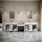 James Martin Vanities Bellshire 120" Dual Vanity Set w/24" Make-Up Counter, Bright White w/3 cm Victorian Silver Silestone 660-VMC120-BW-3VSL - alternate 5