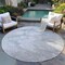 Homeroots 8' Silver Gray And Ivory Round Abstract Washable Indoor Outdoor Area Rug 582226 - alternate 8