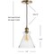 Jonathan Y Goldwater 7.5 in. Adjustable Drop Metal/Glass LED Pendant, Brass Gold JYL3514A - alternate 13