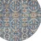 Homeroots 8' Denim Blue Beige And Brown Round Floral Washable Indoor Outdoor Area Rug 605851 - alternate 8