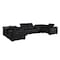 Homeroots Black Italian Leather Power Reclining U Shaped Eight Piece Corner Sectional With Console 632569 - alternate 14