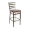 Bfm Seating Lima Ladder Back Barstool - Vintage Walnut Relic Seat - Steel Frame - Clear Coat Finish 2160BVWR-CL - alternate 1