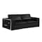 Homeroots 89" Black Italian Leather Sofa With Silver Legs 534162 - alternate 17