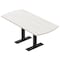 Skutchi Designs 6 Person Conference Table With Power Unit | 6' Arc Rectangle Table | Harmony Series HAR-AREC-36X72-T.BK-WA7976-NA - alternate 1