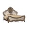 Homeroots Oak and Bronze Solid Wood King Tufted Upholstered Faux Leather Bed Frame with Nailhead Trim 348189 - alternate 5