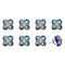 Homeroots Set of Eight Blue And Green Floral Ceramic Drawer Pull Knobs, 8PK 358076 - alternate 7