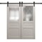 Sartodoors Modern Double Barn Door 64 x 84 inches, Ego 5011 Painted White Oak, 13FT Rail Track Set, Solid Pa EGO5011DB-PWO-6484 - alternate 1