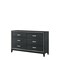 Homeroots 63" Black Solid and Manufactured Wood Six Drawer Double Dresser 490484 - alternate 6