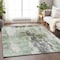 Homeroots 9' X 12' Mint Green Ivory And Gray Abstract Washable Indoor Outdoor Area Rug 603147 - alternate 9