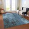 Homeroots 5' X 8' Teal Blue Gray And Ivory Abstract Washable Indoor Outdoor Area Rug 617669 - alternate 9