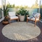 Homeroots 8' Beige And Brown Round Abstract Washable Indoor Outdoor Area Rug 599780 - alternate 8