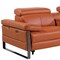 Homeroots 169" Camel Top Grain Leather Reclining Metal USB Sofa 720354 - alternate 8