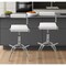 Homeroots Set of Two White and Silver Metal and Faux Leather Low Back Adjustable Height Bar Chairs, 2PK 555024 - alternate 6