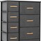 Homeroots 27" Gray and Black Steel and Fabric Nine Drawer Combo Dresser 484702 - alternate 5