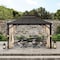 Sunjoy 10.5 ft. x 12.5 ft. Brown Steel Gazebo with 2-tier Hip Roof Hard Top A102006902 - alternate 7