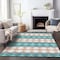 Homeroots 5' X 8' Teal Blue Gray And Copper Geometric Washable Indoor Outdoor Area Rug 597927 - alternate 7
